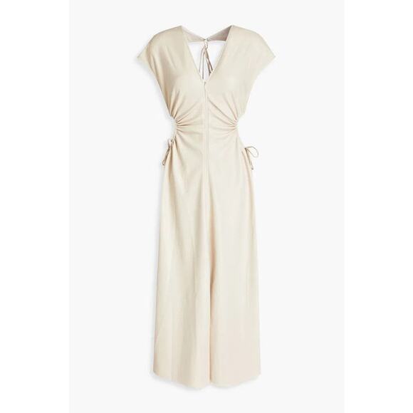 A.L.C Syna Vegan Leather Midi Dress - 0 Off White - Picture 1 of 4